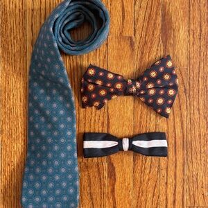 👔 Vintage Trio: Luxury Silk Tie & Dapper Bow Tie Set